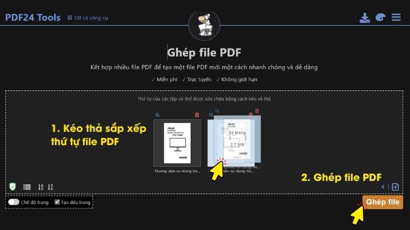 Sắp xếp thứ tự các file để ghép file Sắp xếp thứ tự các file để ghép file