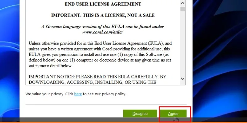CorelDraw 2020: Download, Cài đặt & Hướng dẫn 14 Bấm Agree hoàn tất quá trình cài đặt
