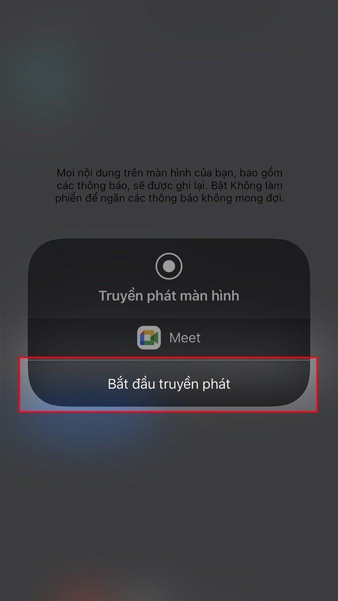 Chọn Bắt đầu truyền phát