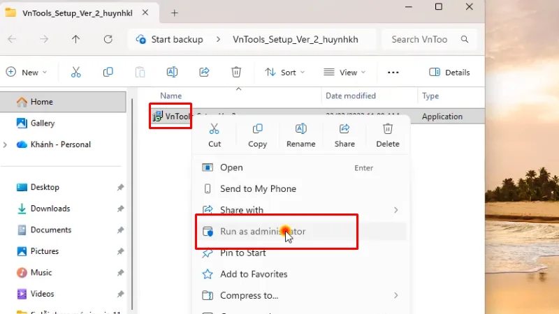 VnTools Excel 2016: Hướng Dẫn Chi Tiết Cài Đặt và Sử Dụng 12 Cài đặt phần mềm bằng quyền Admin