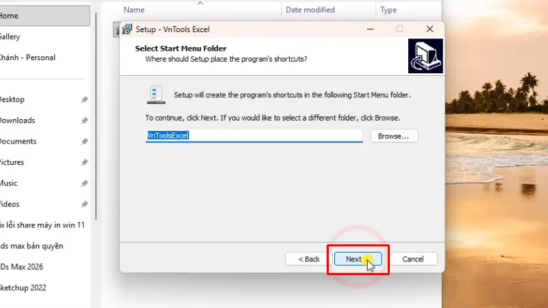 VnTools Excel 2016: Hướng Dẫn Chi Tiết Cài Đặt và Sử Dụng 14 Bấm Next