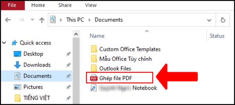 Hoàn tất lưu file PDF đã ghép Hoàn tất lưu file PDF đã ghép