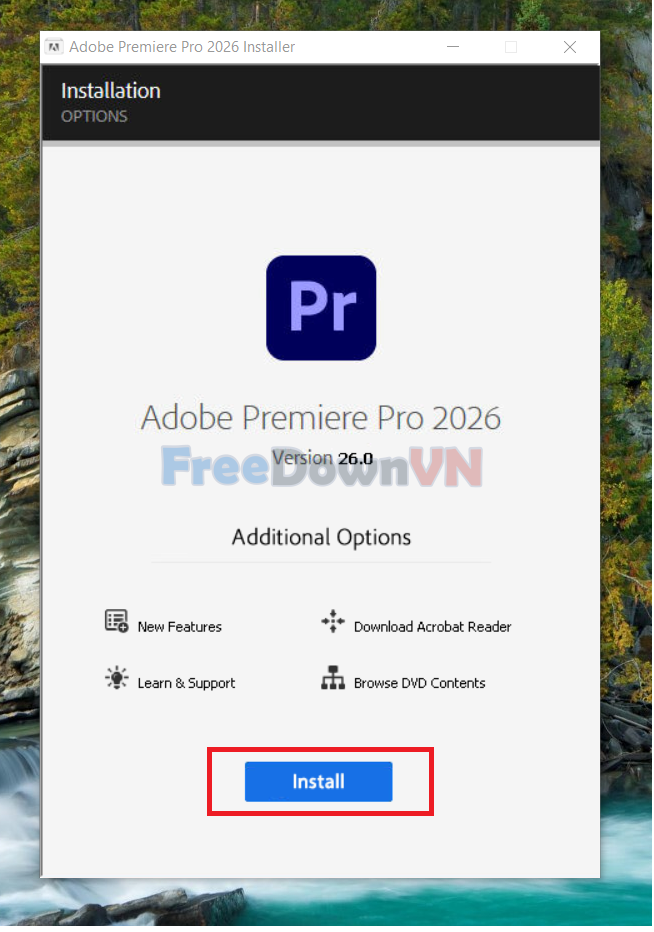 cài đặt Premiere Pro 2026